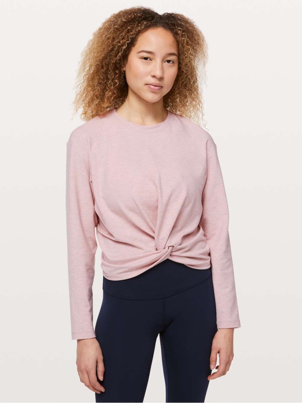 Lululemon Tuck & Gather Pullover in Heathered Mod Faint Coral